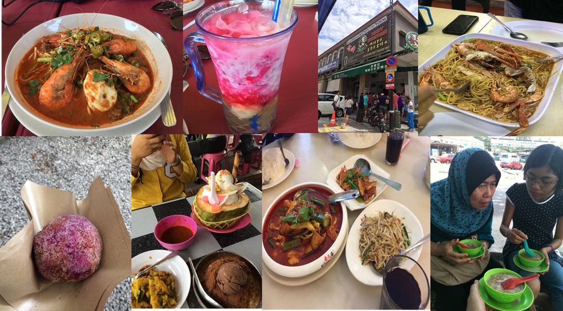 Mee Udang, Dim Sum, Cendol Durian, and other Malaysian foods.