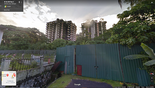 Google Maps streetview of the Highland Towers