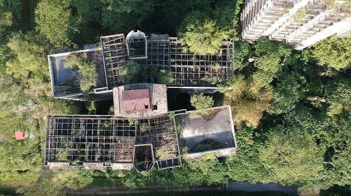 Aerial shot of the Highland Towers