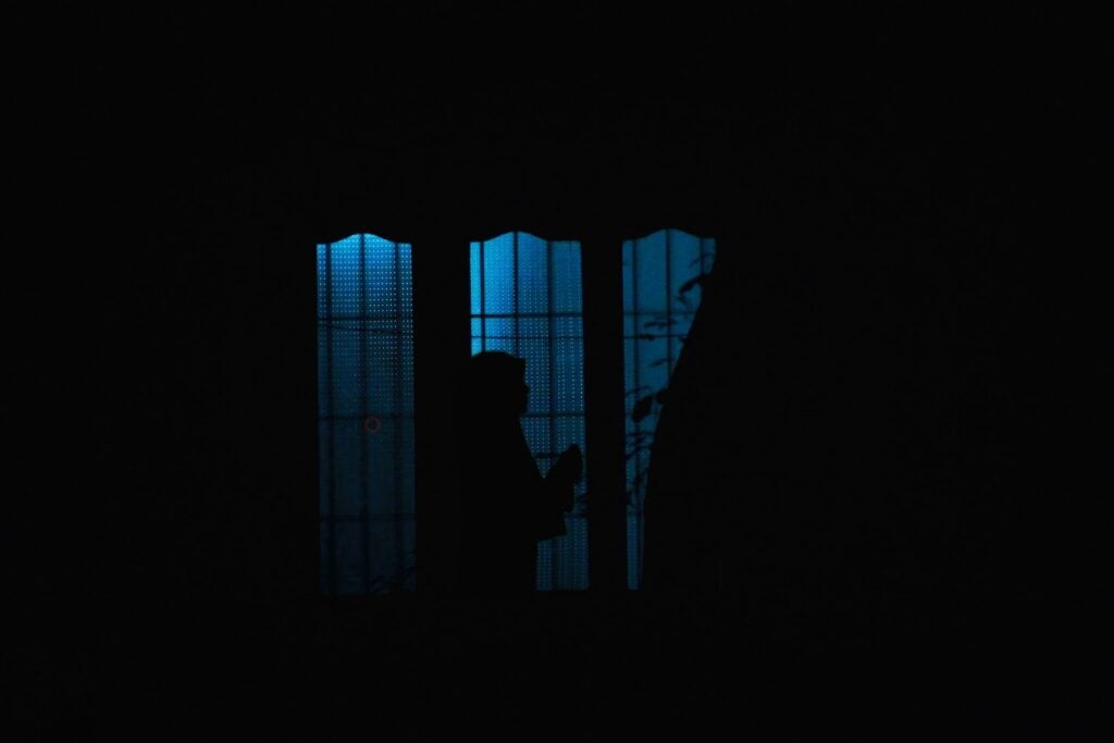 Muslim Girl Praying At Sahur In The Dark Before The Sun Rises