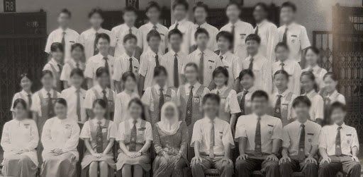 class photo black and white 1980s
