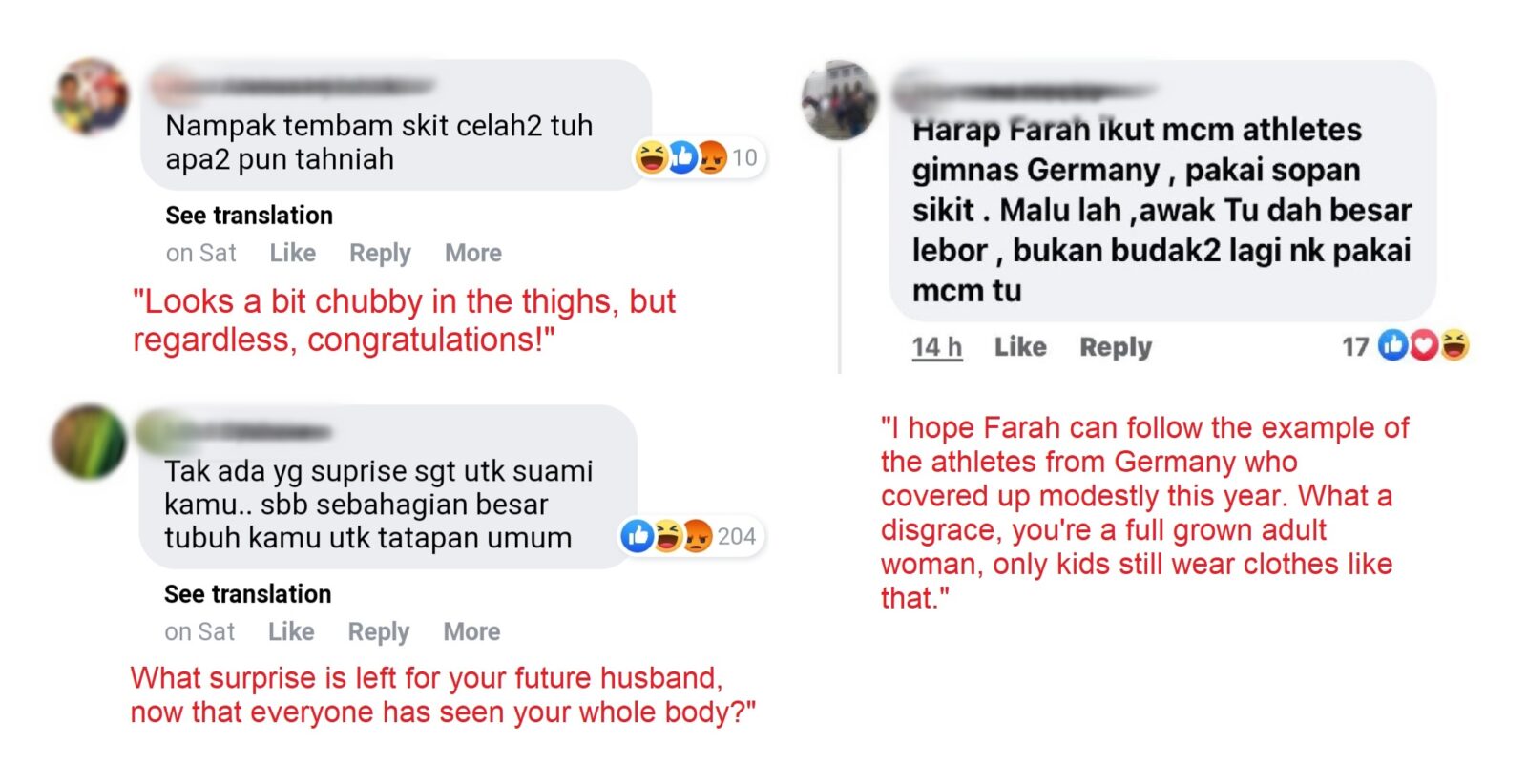 Negative Comments Farah Ann Netizens 1
