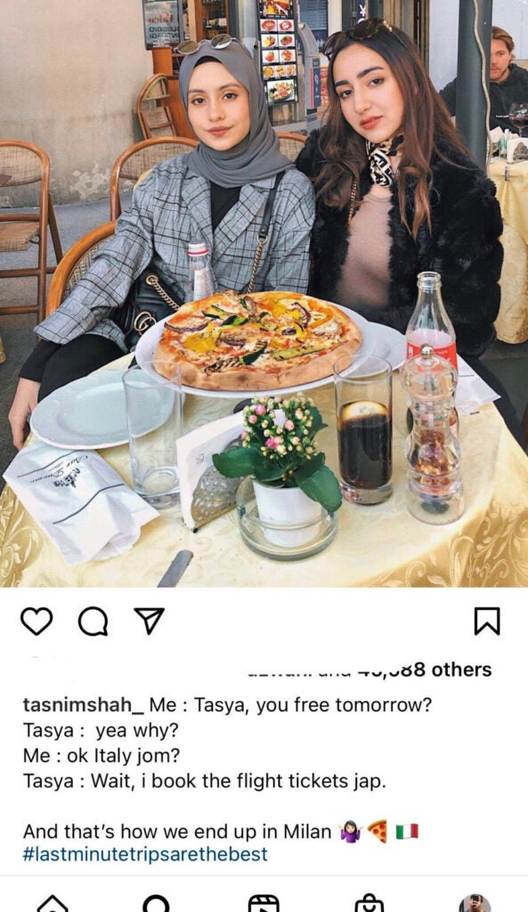 Tasnim Shah Spontaneous Trip To Italy