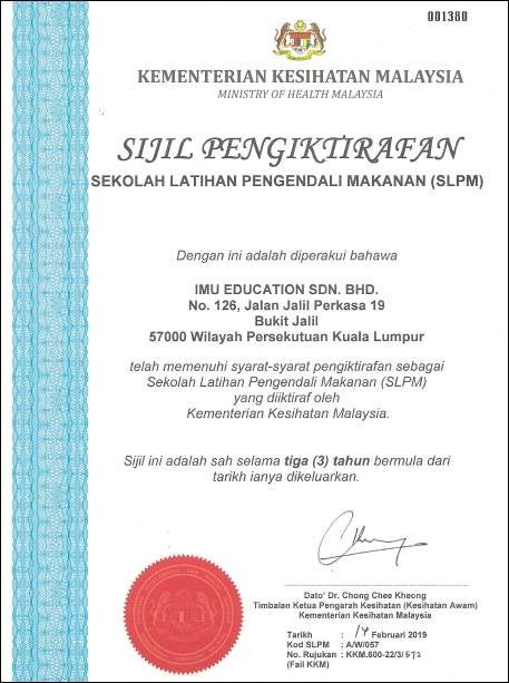 food handling certificate