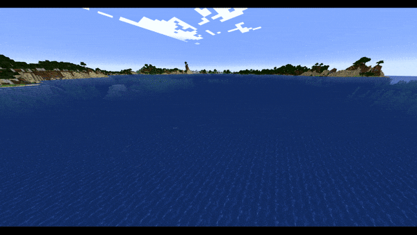 A gif of scenic view in the video game, Minecraft.