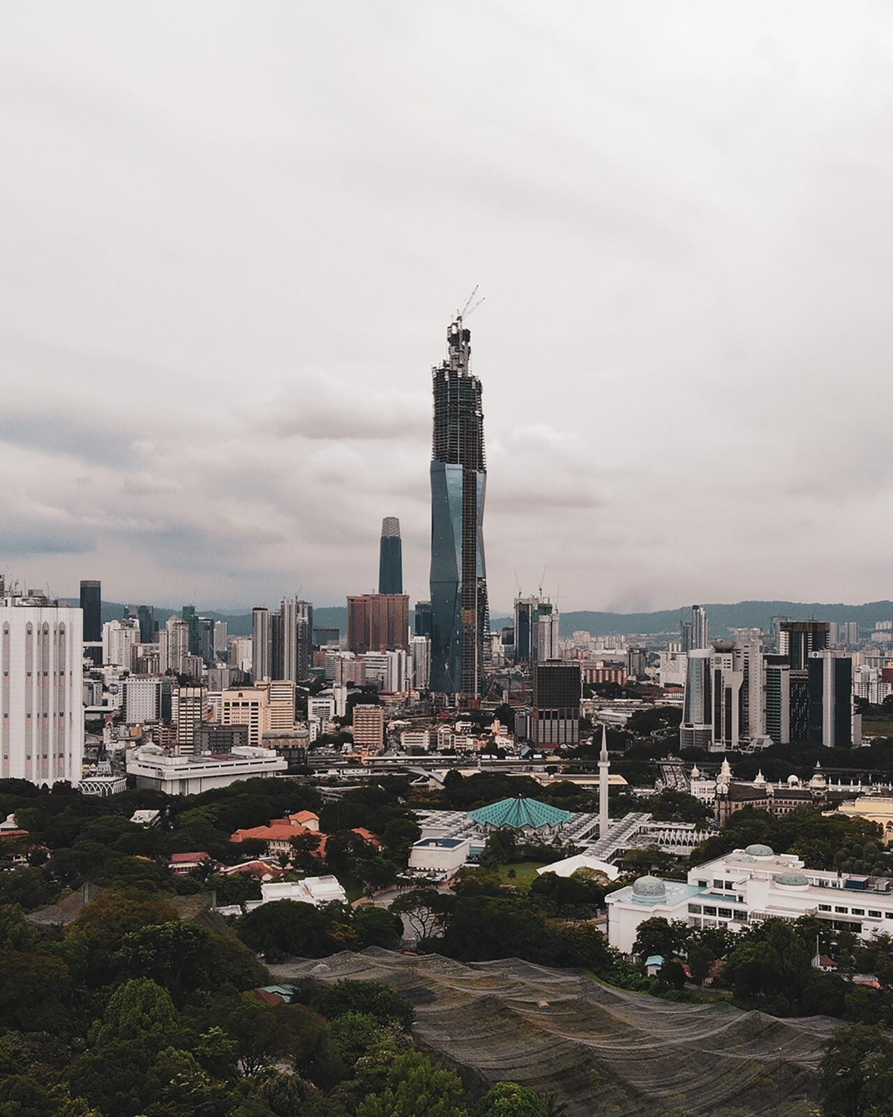 Skyline view of the Merdeka 118 Tower in Kuala Lumpur, Malaysia.