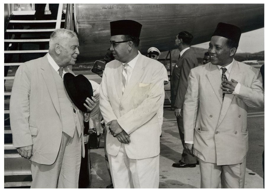 Walter Nash (New Zealand Prime Minister) and Abdul Razak Hussein (Malaysian Politician) in Kuala Lumpur - 1960
