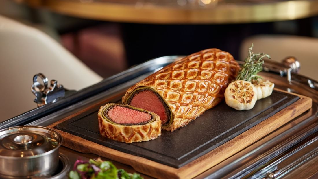 A Beef Wellington piece, a dish served at Gordon Ramsay's Bar and Grill in Sunway Pyramid