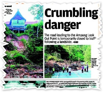 Landslide at Lookout Point in 2012 - News by The Star