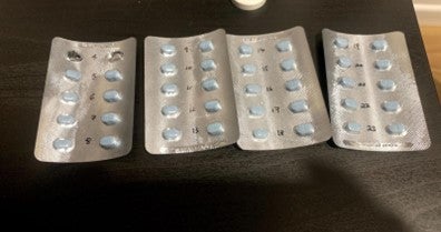 My medication and how I kept track of taking them daily before I finally bought a pillbox.