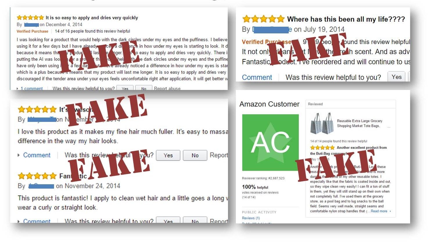 Fake reviews on online marketplaces