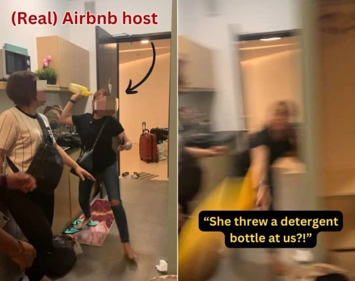 Airbnb Owner Threw A Detergent Bottle At Us