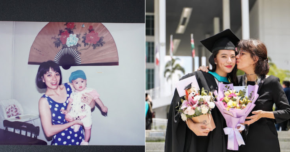 Image: Becca As A Baby (Left) And Becca Graduating With A Bachelor'S In Interior Architecture.