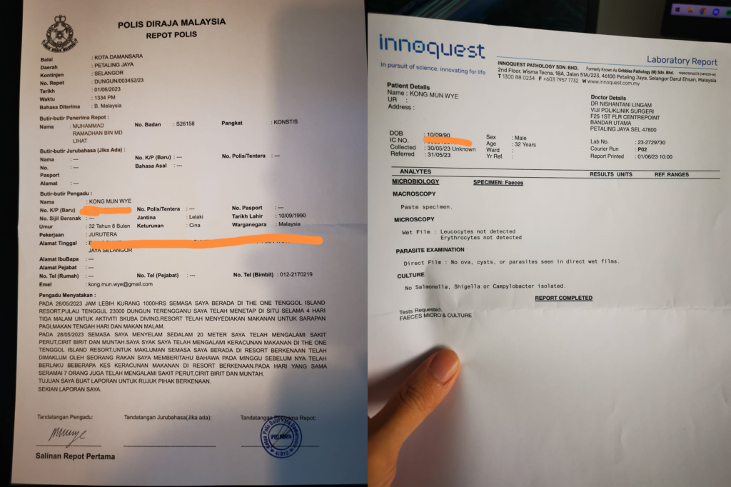 Police Report Made 1St June 2023 Innoquest Lab Report