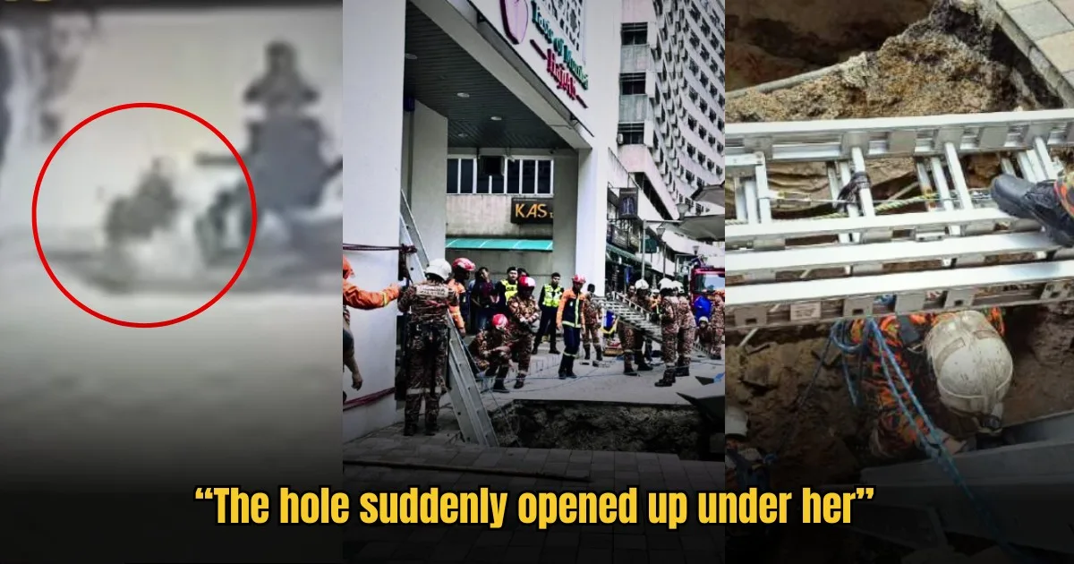 Indian Woman Falls Into 8 Meter Deep Sinkhole In Kuala Lumpur Sparking Fear